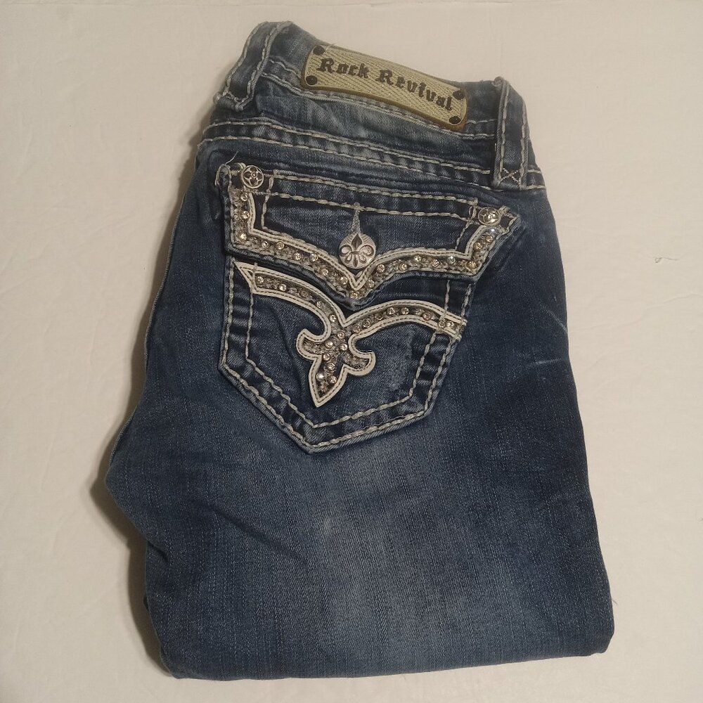 Rock Revival Women's Etty Skinny Embellished Jeans Size 26 E8380530R